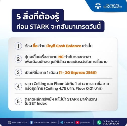 หุ้น STARK กลับมาเทรดวันแรก