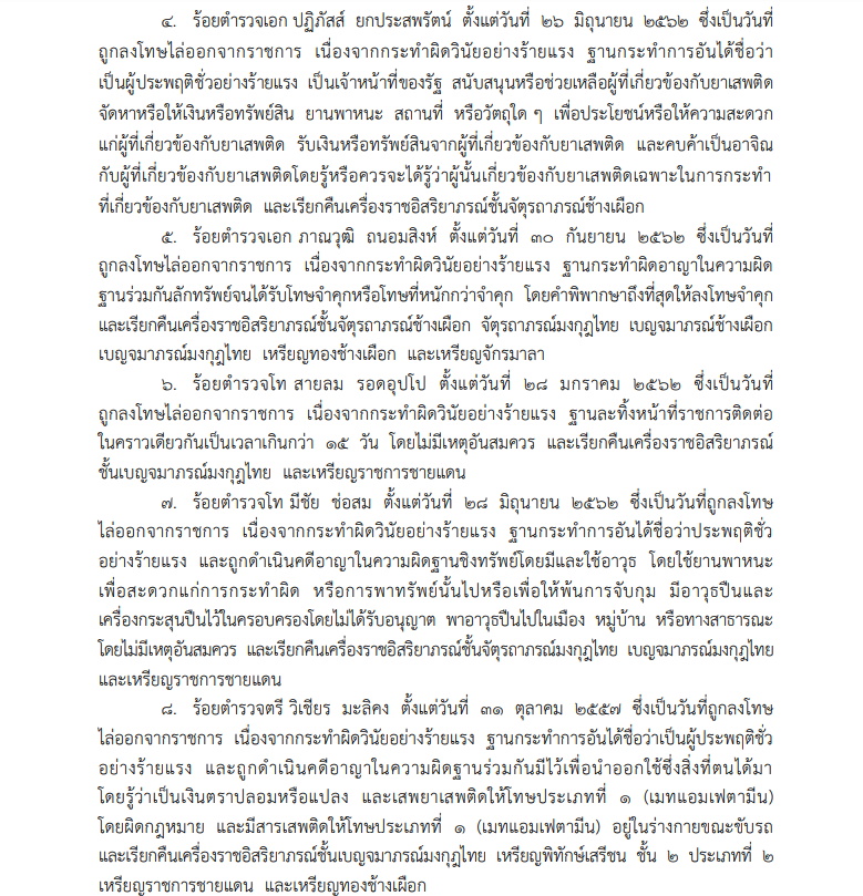 ถอดยศตำรวจ 10 ราย