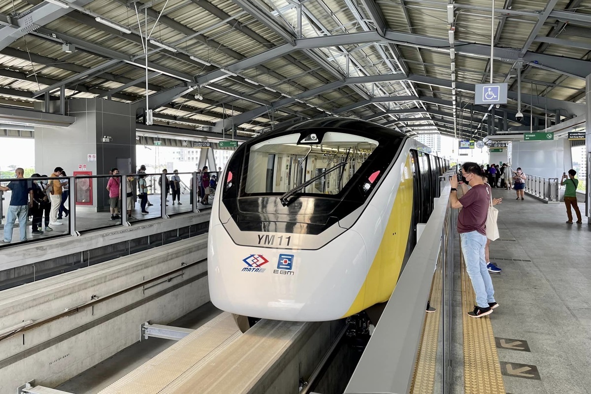 รถไฟฟ้าสายสีเหลือง ยอดทดลองใช้เพิ่มเกือบ 2 เท่า จากการขยายเวลาและเส้นทาง