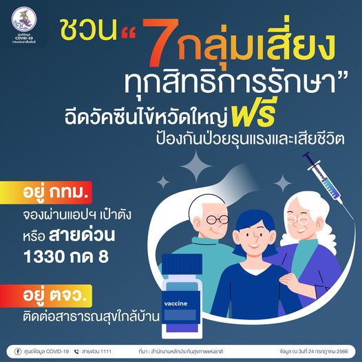 7กลุ่มเสี่ยงฉีดวัคซีนไข้หวัดใหญ่