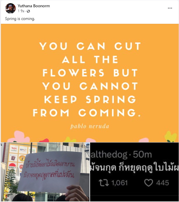 ‘ป๋าเต็ด’ โพสต์ Spring is coming.
