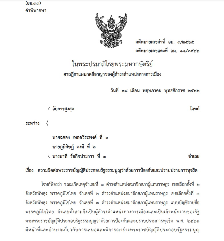 คำพิพากษา ส.ส.ภูมิใจไทย