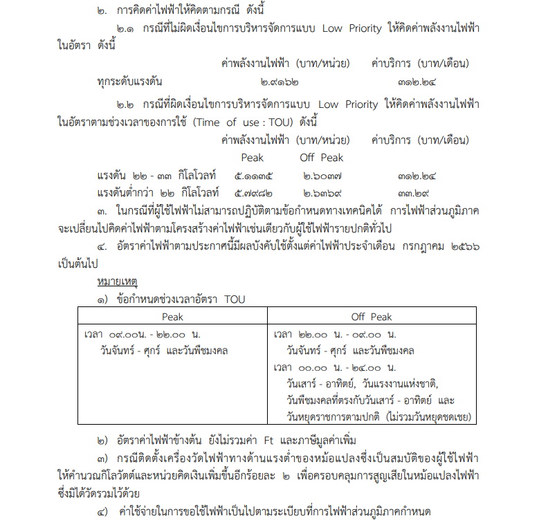 กฟภ. ประกาศอัตราค่าชาร์จไฟฟ้า สำหรับสถานี แบบ EV Low Priority