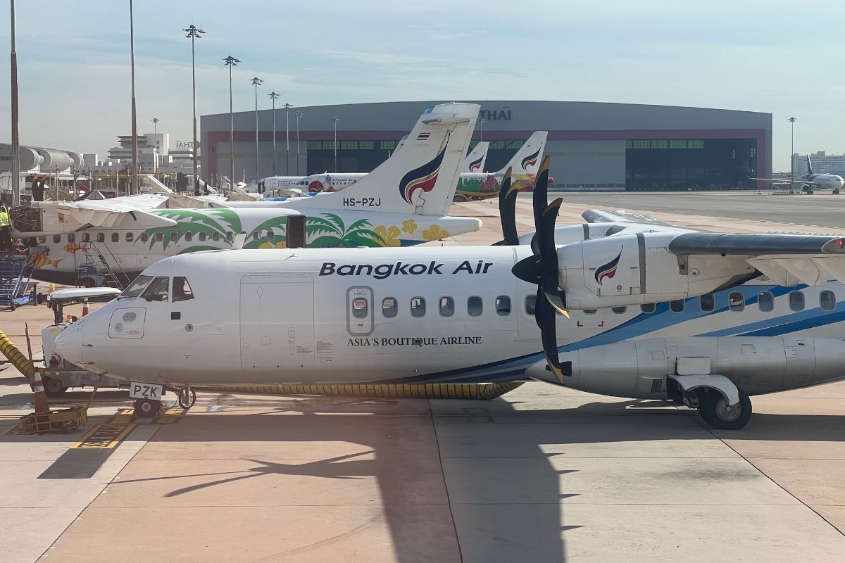 เครื่องบินแบบ ATR72 สายการบินบางกอกแอร์เวย์ส