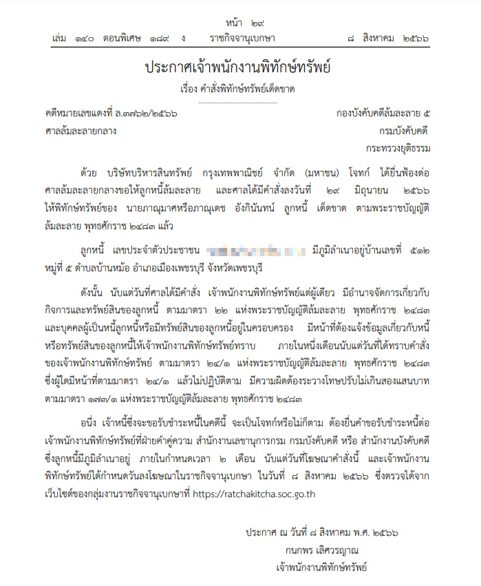 พิทักษ์ทรัพย์ ภาณุเดช อังกินันท์