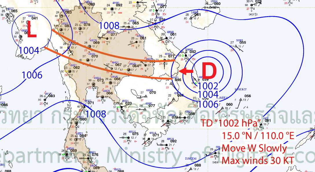 เปิดแนวพายุดีเปรสชั่นถล่มไทย กรมอุตุฯเตือน 68 จว. ฝนตกหนัก-น้ำท่วม
