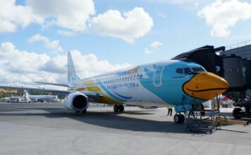 เครื่องบินโบอิ้ง 737-800 สายการบินนกแอร์ ทะเบียน HS-DBZ