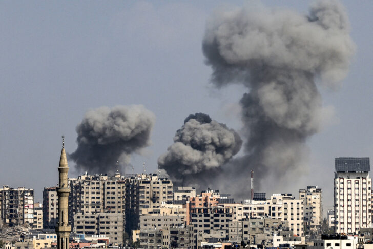 PALESTINIAN-GAZA-ISRAEL-CONFLICT ฉนวนกาซาระหว่างการโจมตีโต้กลับของอิสราเอล วันที่ 12 ตุลาคม 2023