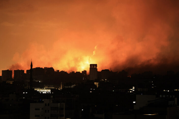 PALESTINIAN-ISRAEL-CONFLICT ฉนวนกาซา ระหว่างการโจมตีโต้กลับของอิสราเอล วันที่ 12 ตุลาคม 2023