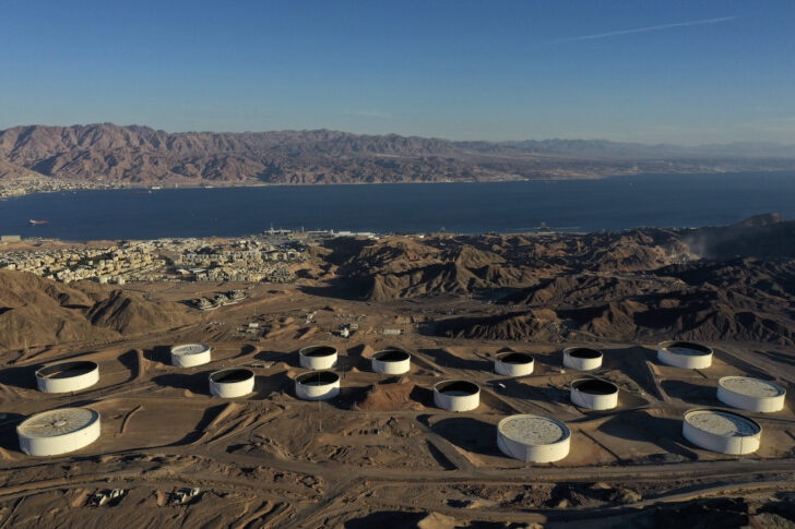 ISRAEL-OIL คลังน้ำมันของบริษัทเอกชนในเมืองไอลัต ประเทศอิสราเอล ภาพถ่ายเมื่อวันที่ 10 กุมภาพันธ์ 2021