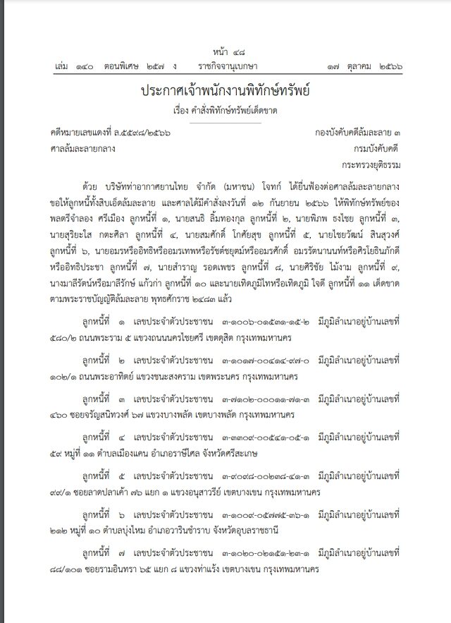ศาลสั่งพิทัพษ์ทรัพย์เด็ดขาด 11 แกนนำพันธมิตร 