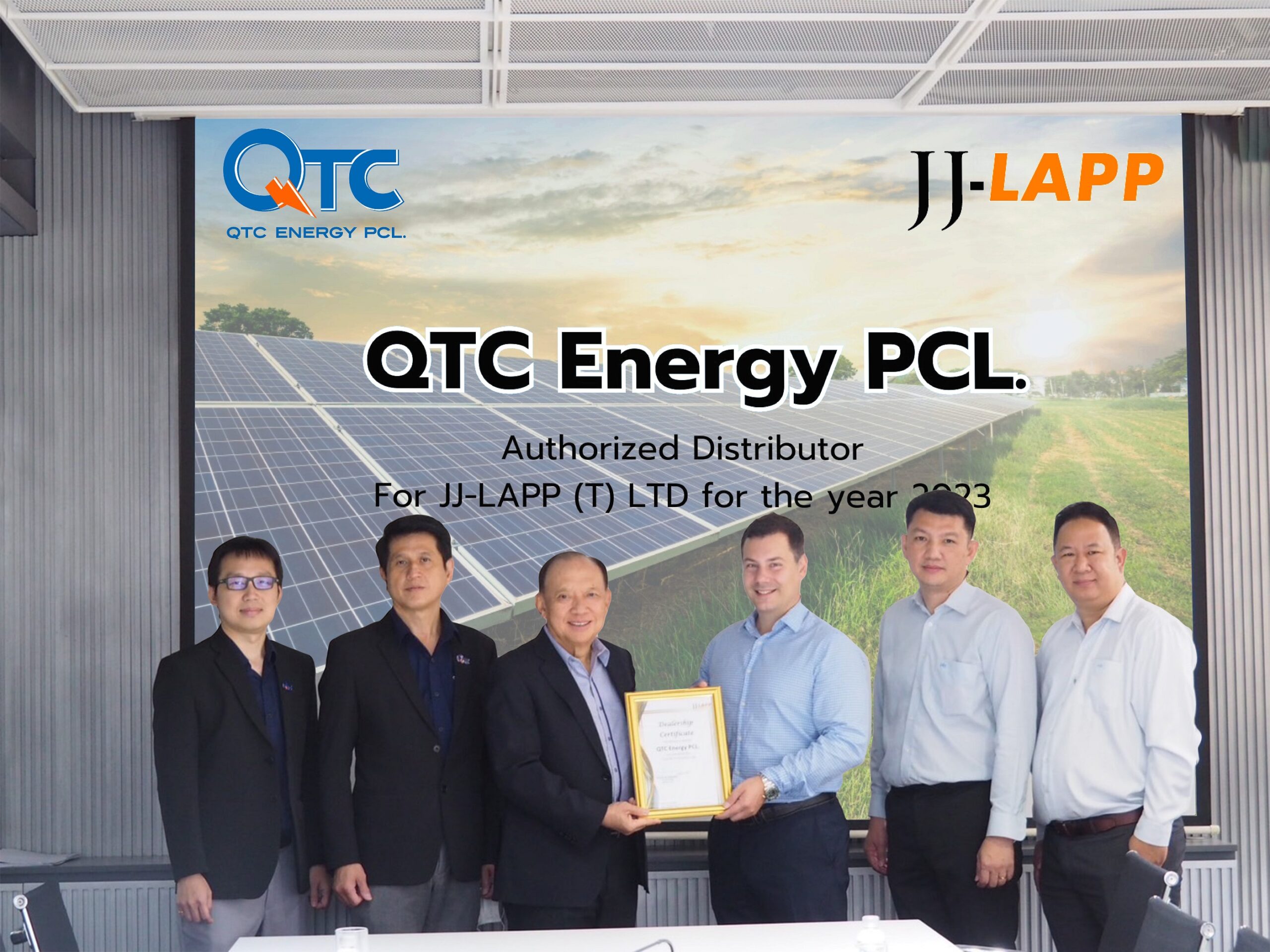 QTC ผนึก JJ-LAPP (T) ก้าวสู่ผู้แทนจำหน่ายโซลาร์เคเบิลรายแรกในไทย