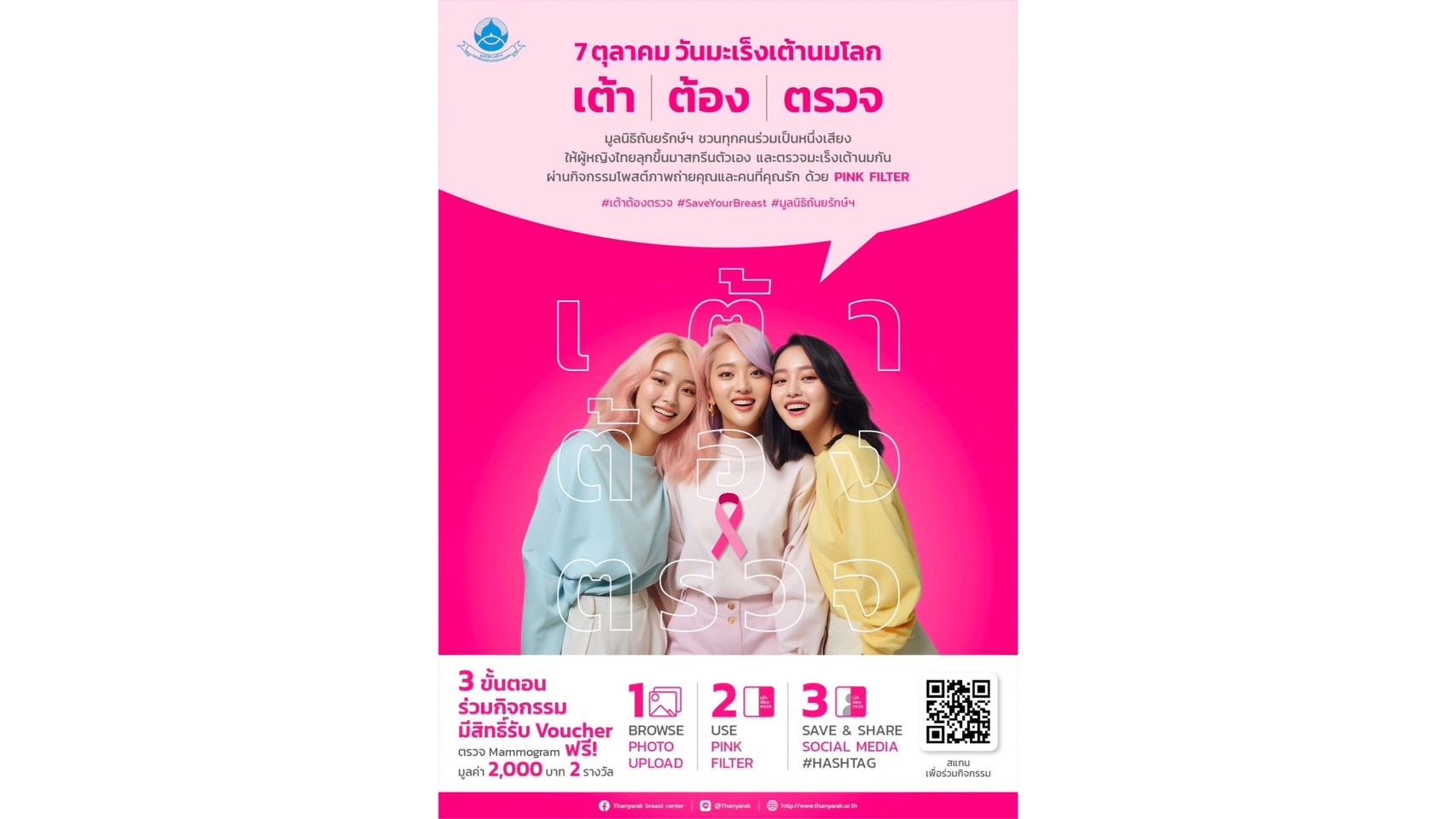 มูลนิธิถันยรักษ์ฯ รณรงค์ ป้องกันภัยมะเร็งเต้านมต่อเนื่อง