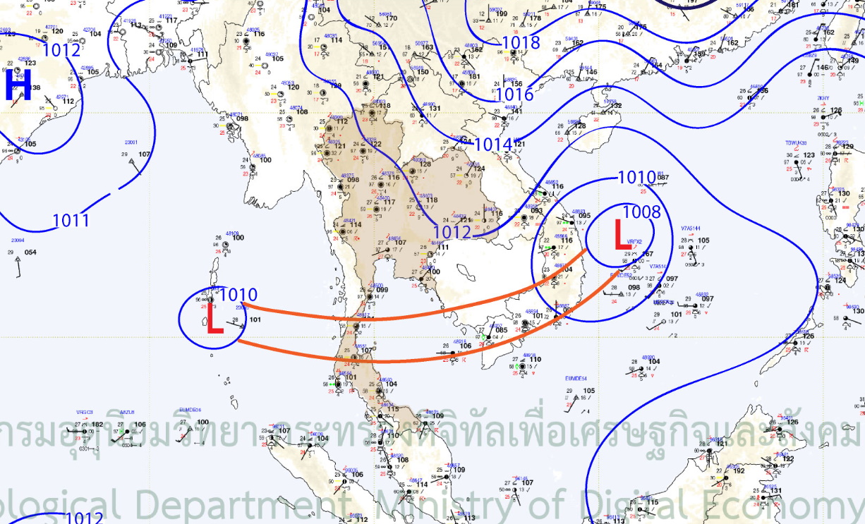 กรมอุตุฯเตือน ร่องมรสุมพาดผ่านภาคใต้ ฝนตกหนัก 70% ของพื้นที่
