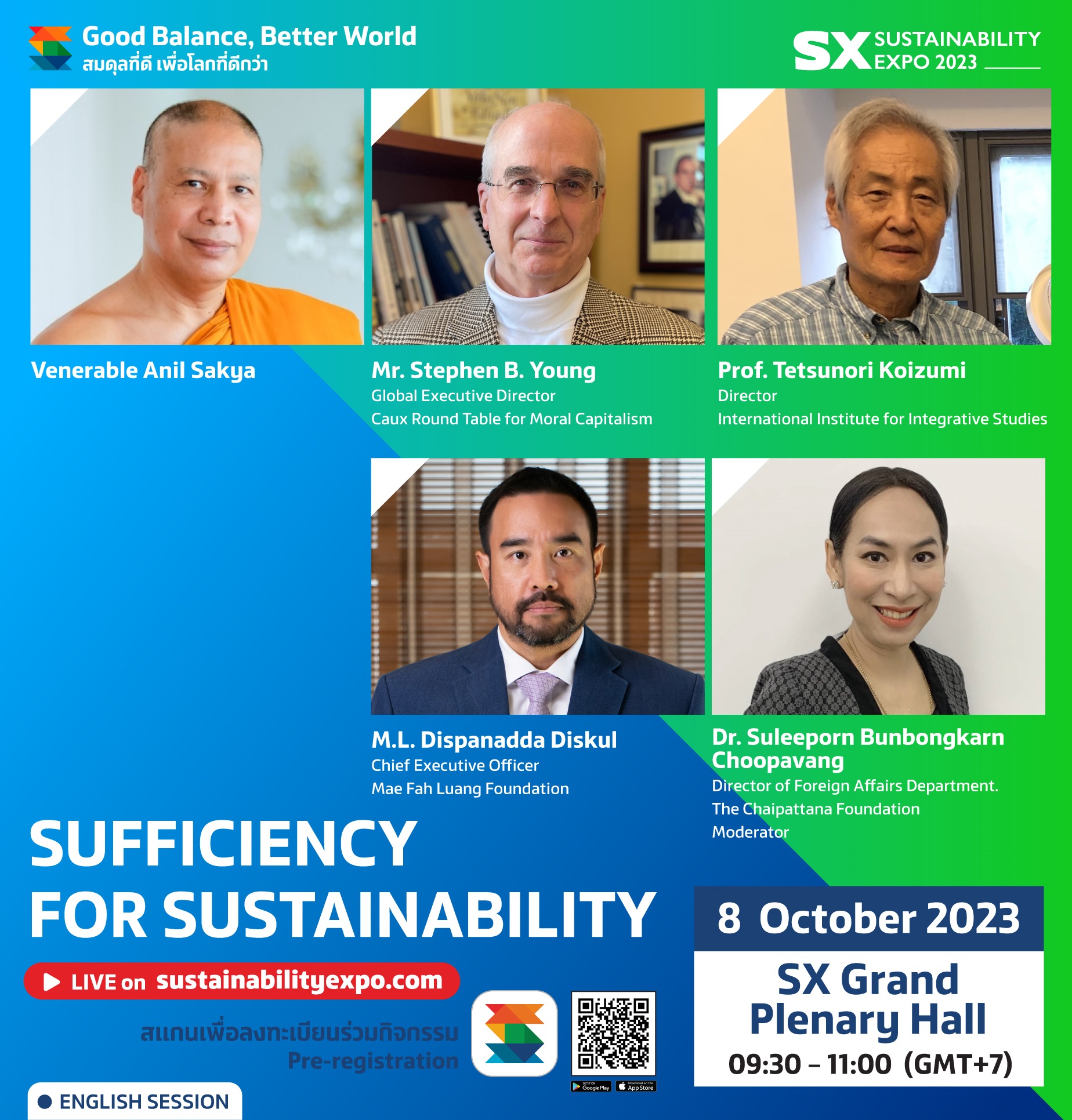 บรรยายพิเศษ หัวข้อ “Sufficiency for Sustainability” ในงาน SX2023