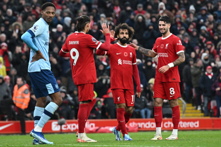 FBL-ENG-PR-LIVERPOOL-BRENTFORD ผลบอลพรีเมียร์ลีก 12 พ.ย. 2566 ลิเวอร์พูล ชนะ เบรนท์ฟอร์ด 3-0