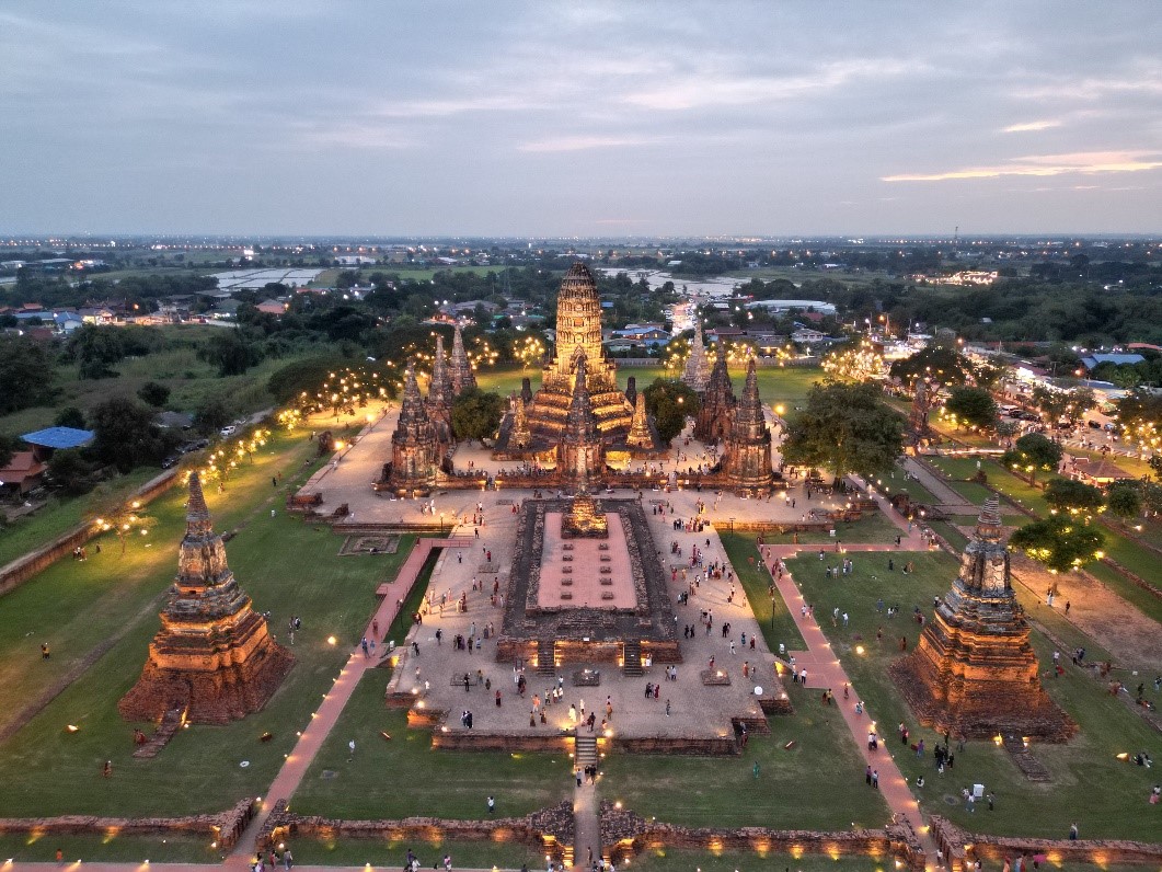 PEA ประดับไฟโบราณสถาน จังหวัดพระนครศรีอยุธยา เพิ่มประสิทธิภาพการท่องเที่ยว