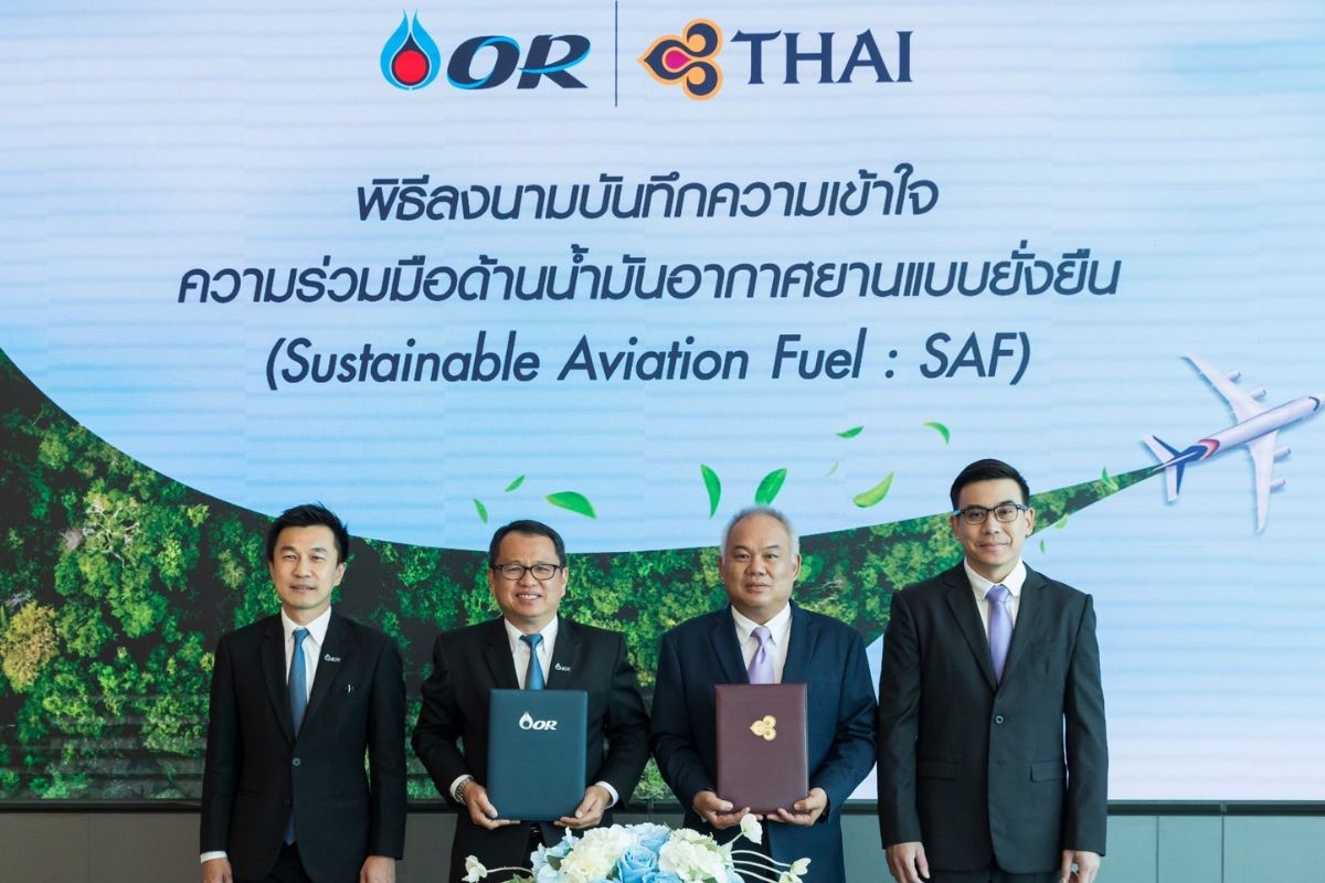 OR ผนึกการบินไทยเดินหน้าใช้ SAF ในเที่ยวบินนำร่อง มุ่งสู่ Net Zero 2050