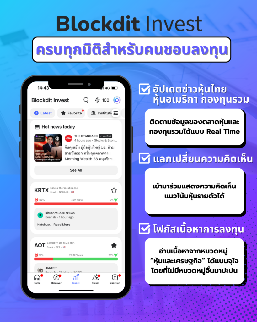 Blockdit Invest โซเชียลของคนชอบลงทุน