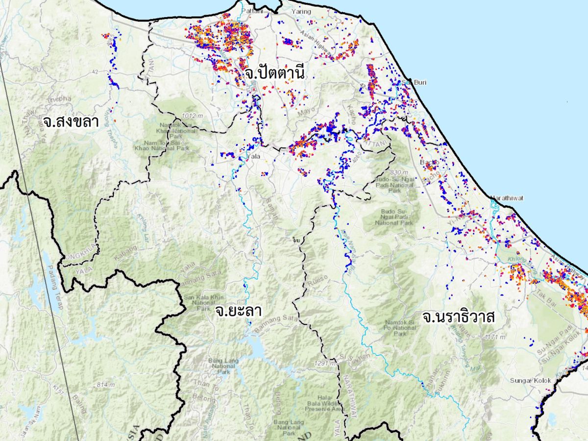 ภาพดาวเทียมชี้ 4 จังหวัดใต้จมน้ำ 83,855 ไร่