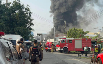 ไฟไหม้โรงงานสารเคมี ในนิคมอุตสาหกรรมบางปู