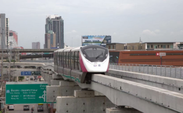 รถไฟฟ้าสายสีชมพู MRT สายสีชมพู น้องนมเย็น ขบวนรถ