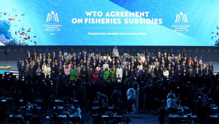 Delegates pose for a family photo during the 13th WTO ministerial conference in Abu Dhabi Delegates pose for a family photo during the 13th WTO ministerial conference in Abu Dhabi