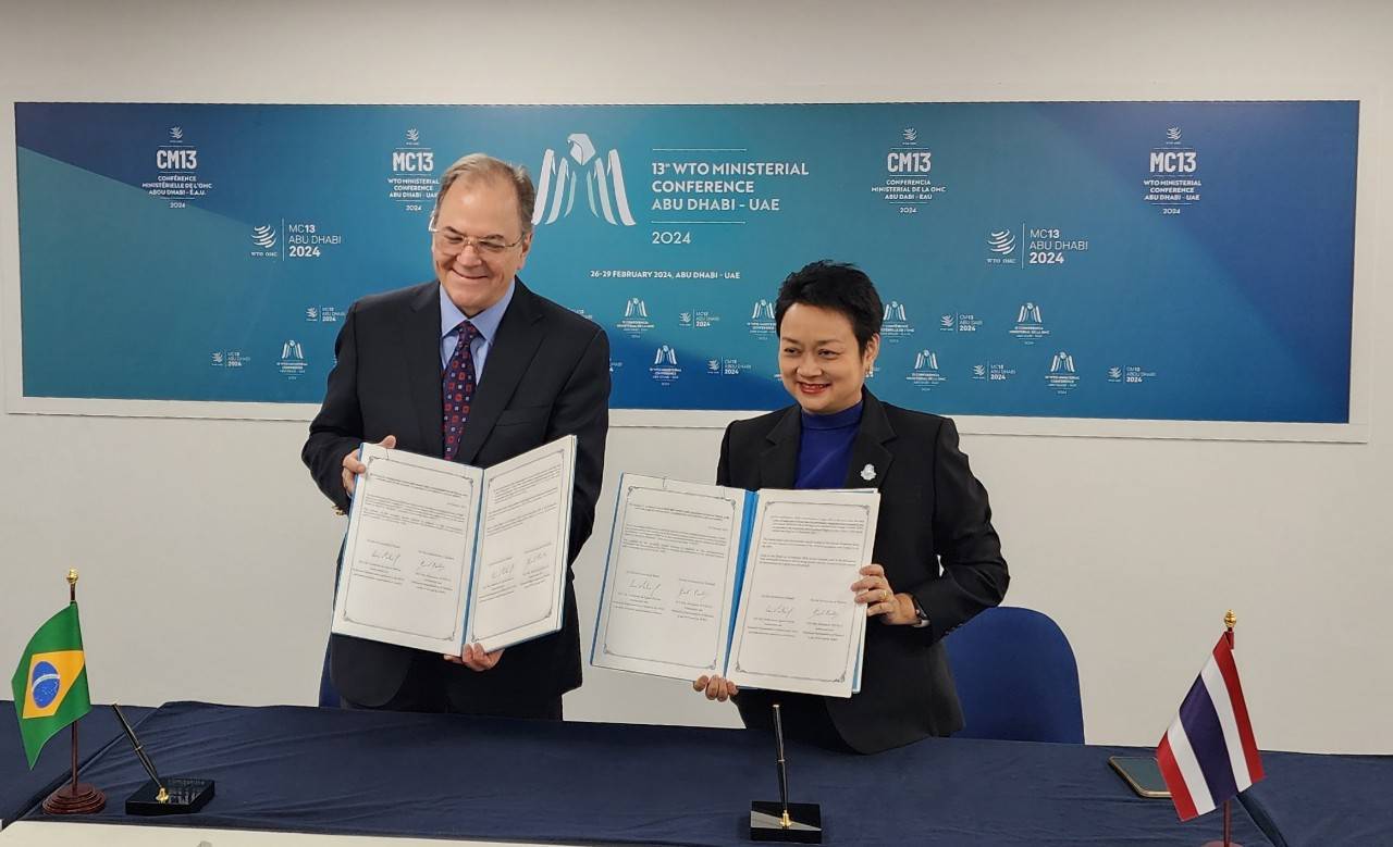 ไทย-บราซิล ลงนามยุติคดีน้ำตาลใน WTO เป็นการถาวร