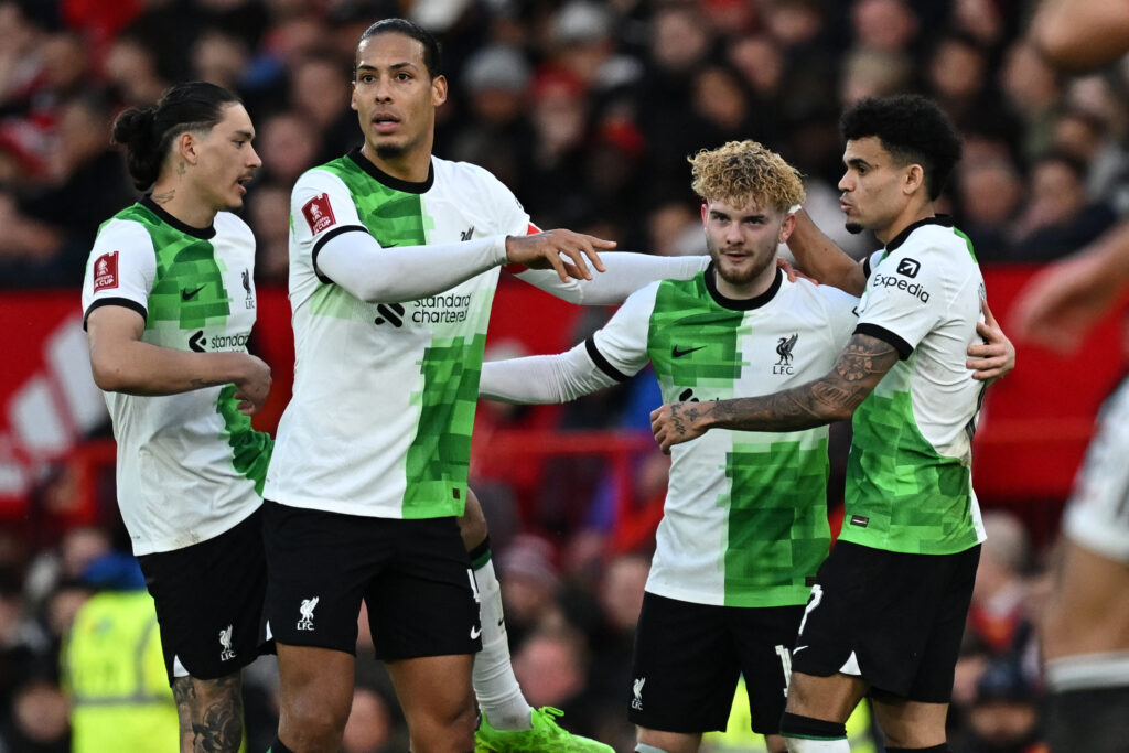 FA Cup Quarter Final football match between Manchester United and Liverpool at Old Trafford