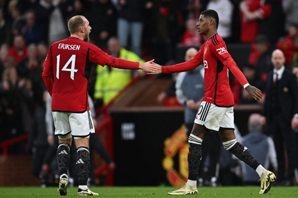 FA Cup Quarter Final football match between Manchester United and Liverpool at Old Trafford