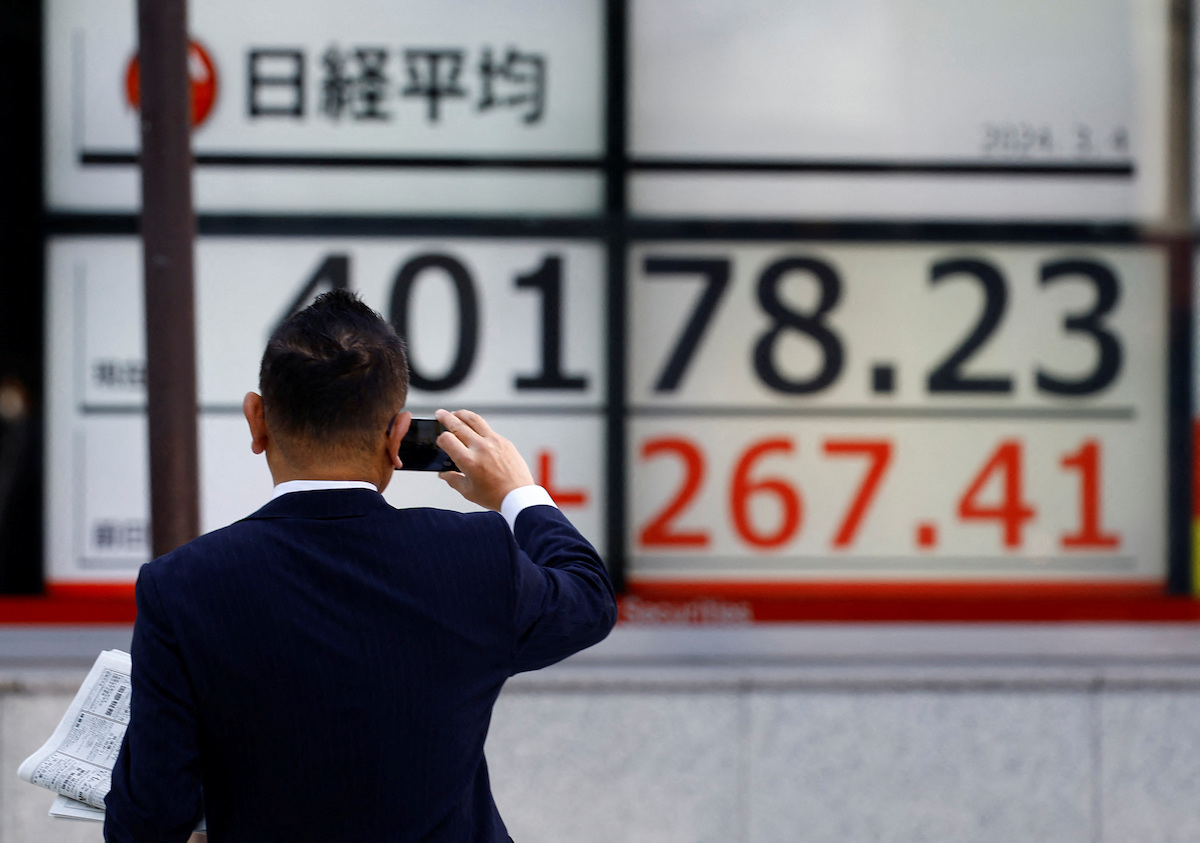 หุ้นญี่ปุ่นพุ่งแรง ดัชนี Nikkei 225 ทะลุ 40,000 จุด เป็นครั้งแรกในประวัติศาสตร์