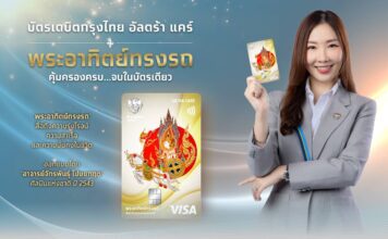 กรุงไทย เปิดตัว “บัตรเดบิต อัลตร้า แคร์ พระอาทิตย์ทรงรถ” คุ้มครองอุบัติเหตุ 24 ชม.