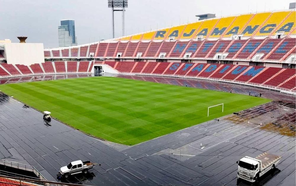สนามราชมังฯ ระบายน้ำใน 10 นาที หลังฝนถล่มทั่วกรุง พร้อมรับเกาหลีใต้