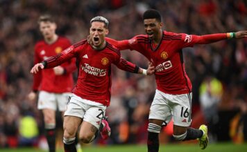 FA Cup Quarter Final football match between Manchester United and Liverpool at Old Trafford