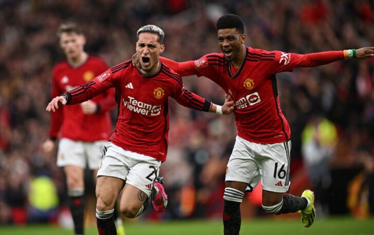 FA Cup Quarter Final football match between Manchester United and Liverpool at Old Trafford