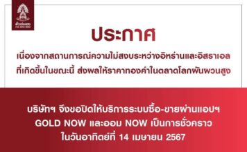 ฮั่วเซ่งเฮง ปิดบริการซื้อขายทองผ่านแอปชั่วคราว สงครามป่วนราคาผันผวนหนัก