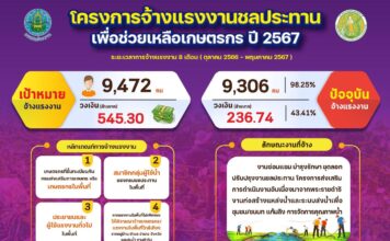 ชป.เผยผลการจ้างแรงงาน 2567 ยอดสมัครทะลุ 9,000 คน