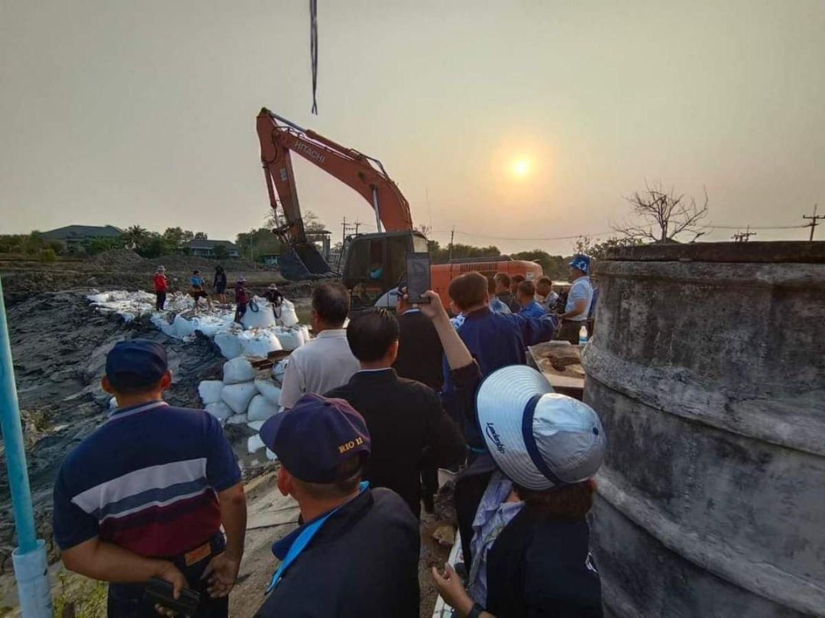 ด่วน น้ำเค็มรุกล้ำคลองประเวศบุรีรมย์ สถานีสูบน้ำท่าถั่วทรุดตัว สั่งเร่งสูบออกบางปะกง