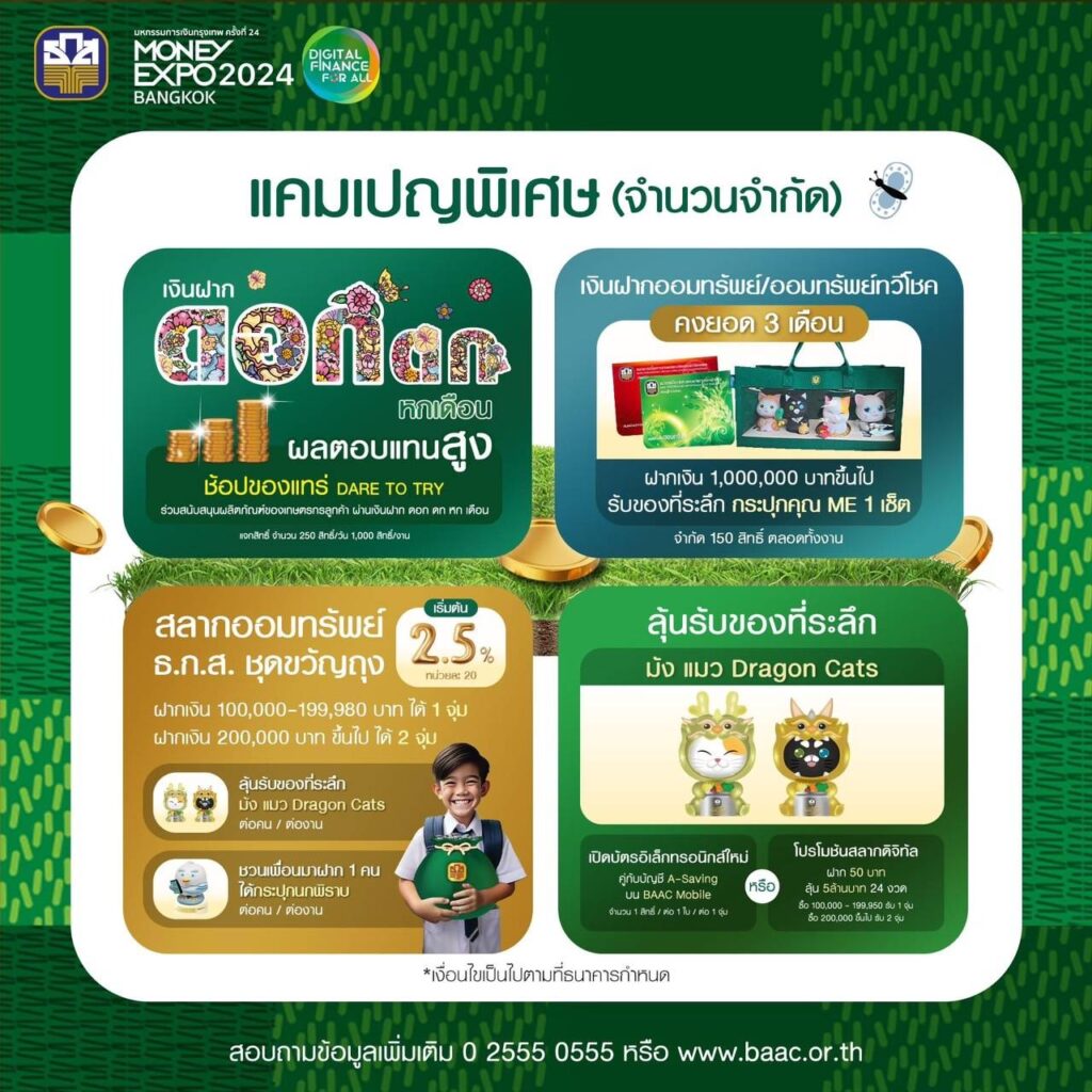 ธ.ก.ส. ปันโปรเด็ด ชูเงินฝากดอก ดก หก เดือน
