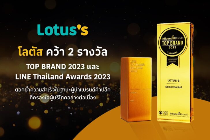 โลตัส คว้า 2 รางวัลใหญ่ด้านการตลาด Top Brand 2023