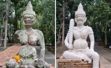 กรมศิลป์ แจงบูรณะประติมากรรมยักษ์ วัดอุโมงค์