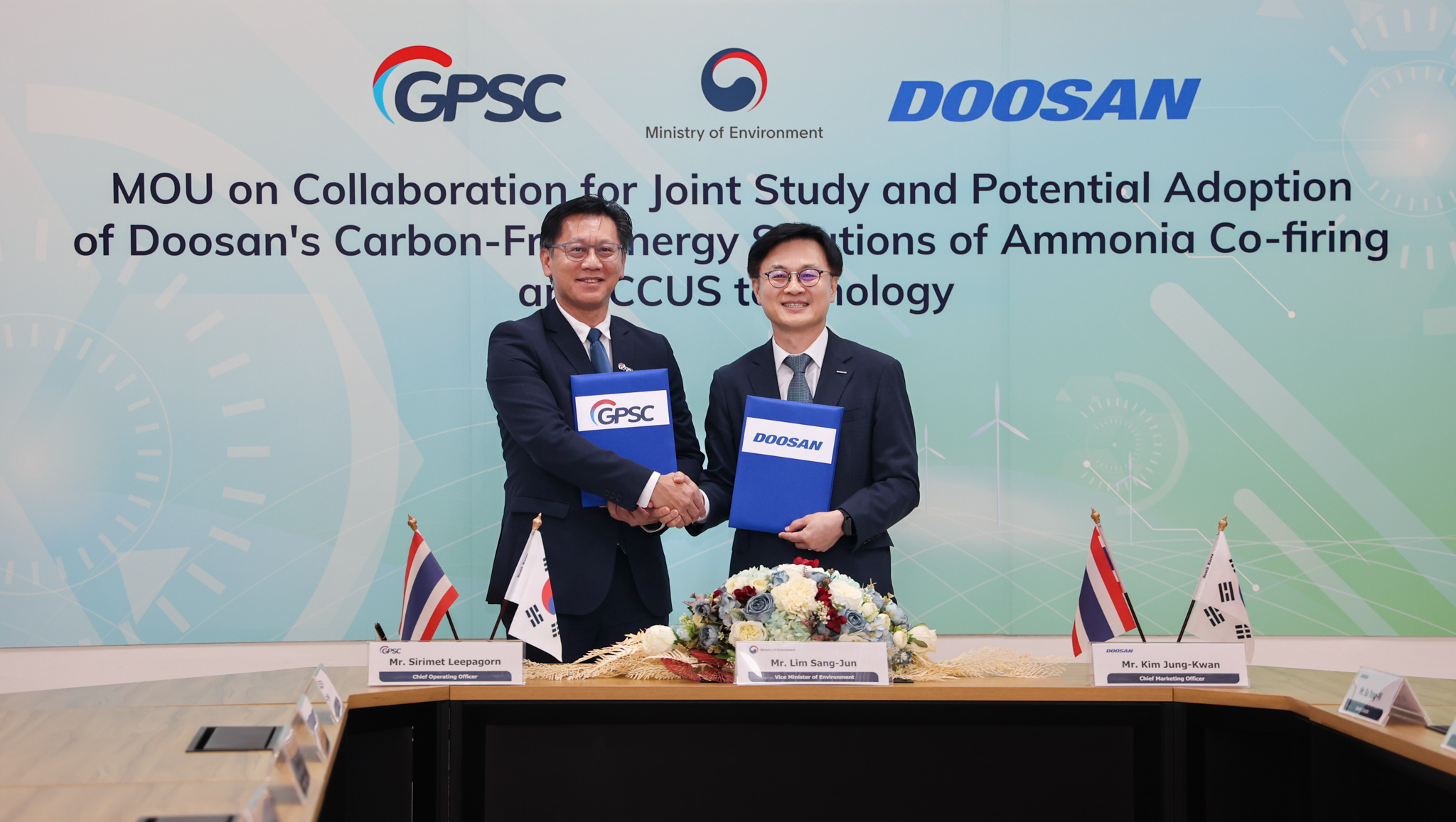 GPSC-Doosan ลุยศึกษาใช้เชื้อเพลิงร่วมแอมโมเนีย CCUS ลดปล่อยคาร์บอน