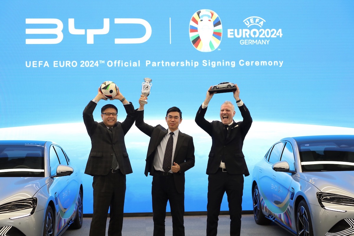 BYD ผงาดสปอนเซอร์หลัก “ยูโร 2024” ท้าทายกระแสยุโรปกีดกันอีวีจีน
