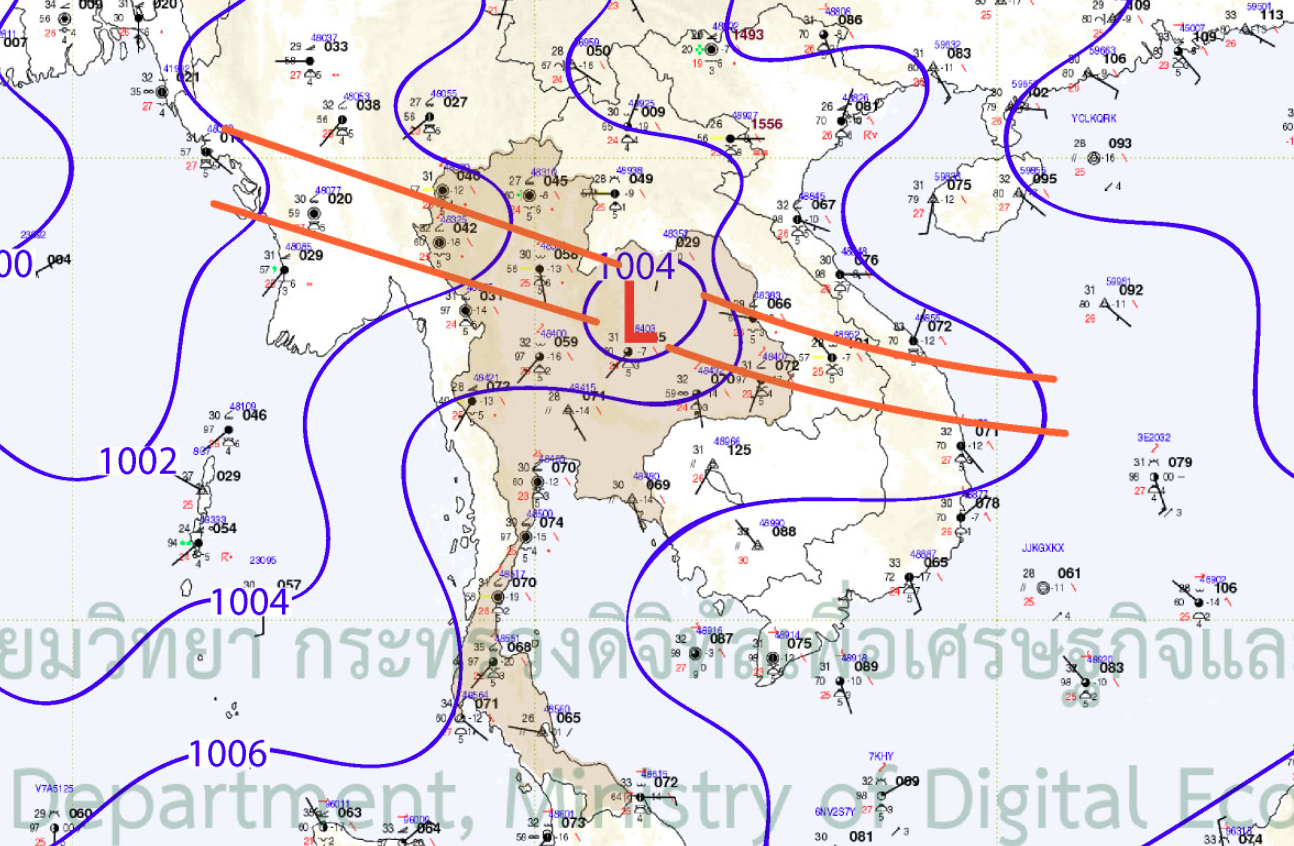กรมอุตุฯเตือน ร่องมรสุมพาดผ่าน ฝนยังตกหนัก ช่วง 26-27 มิ.ย.นี้