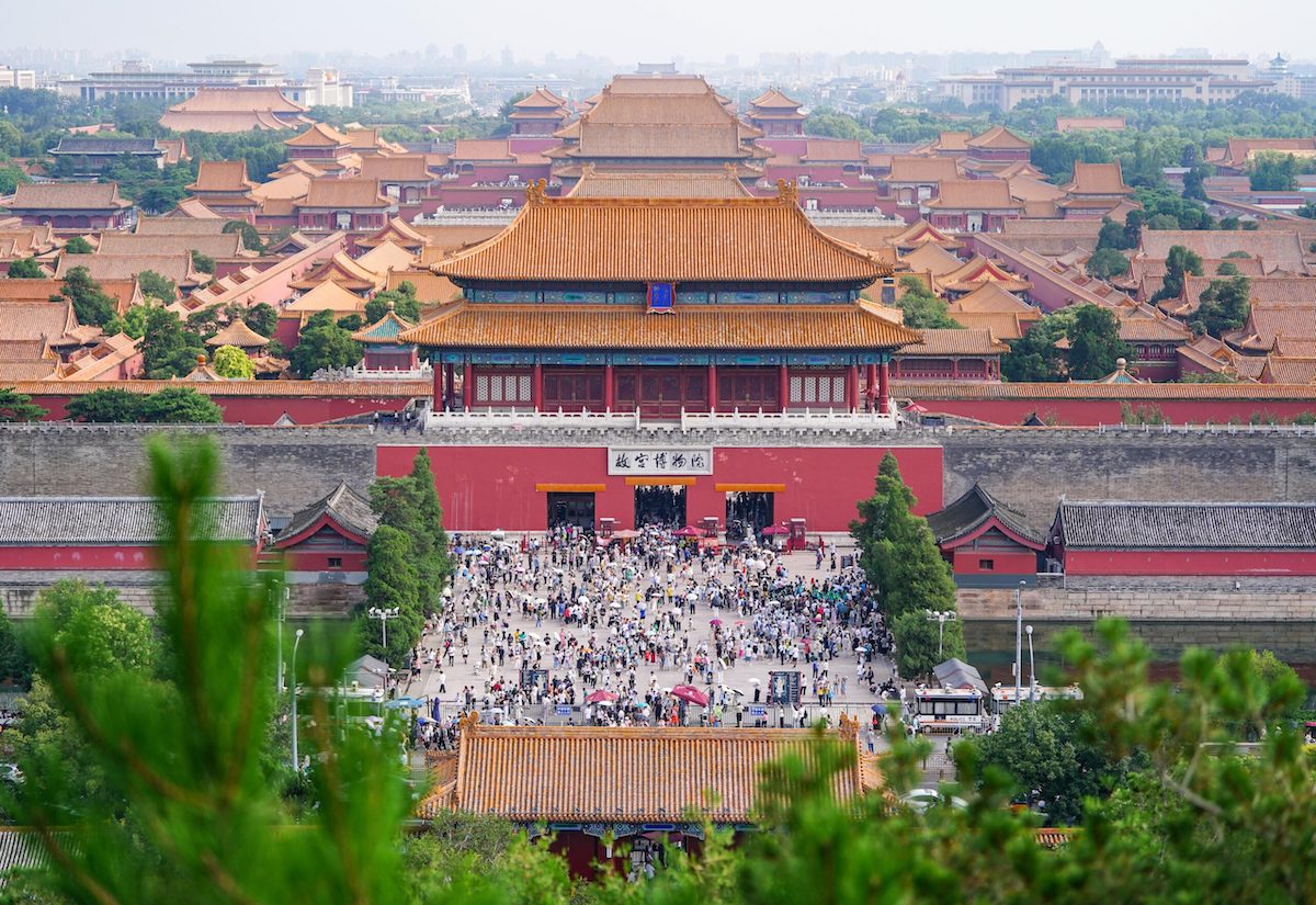 พระราชวังต้องห้าม อยู่บนแนวเส้นแกนกลางปักกิ่ง (ภาพโดย Xinhua/Chen Yehua)