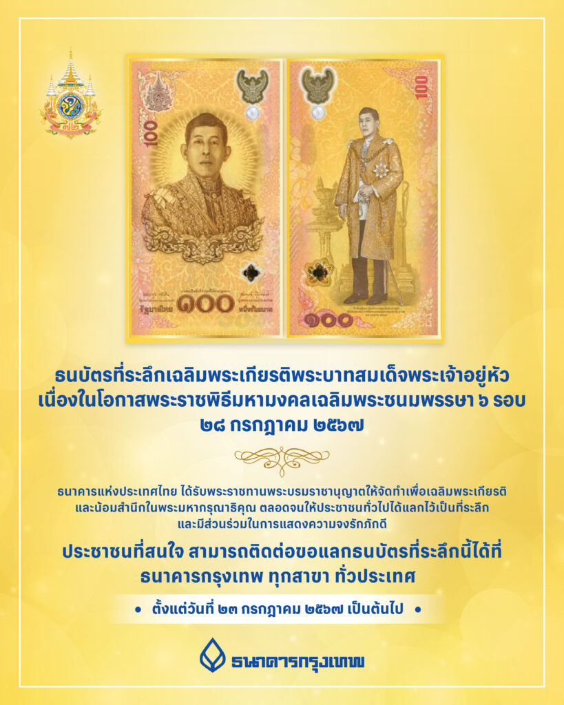 ธนบัตรที่ระลึกเฉลิมพระเกียรติ 6 รอบ