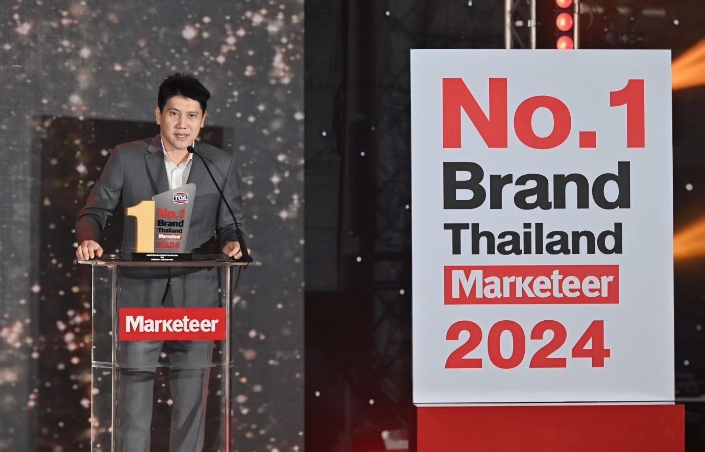 TOA คว้ารางวัล No.1 Brand Thailand 2024 ย้ำแชมป์เจ้าตลาดสีตัวจริง