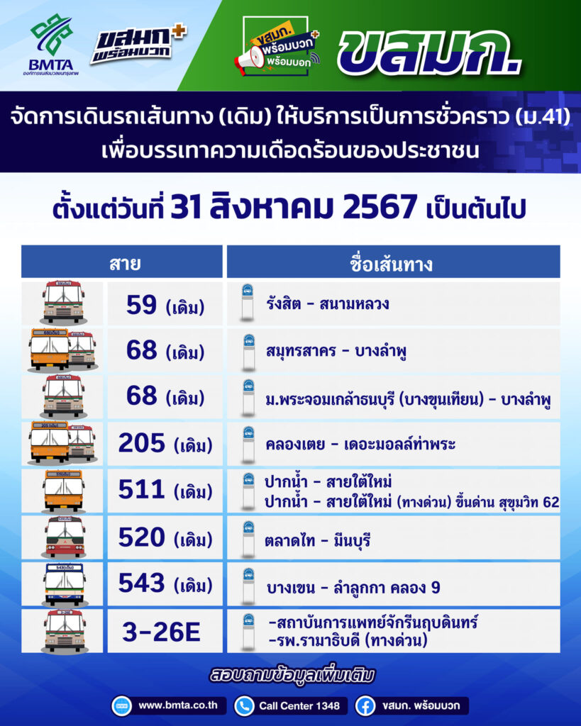 ขสมก.กลับมาเดินรถ 8 เส้นทางเดิมชั่วคราว