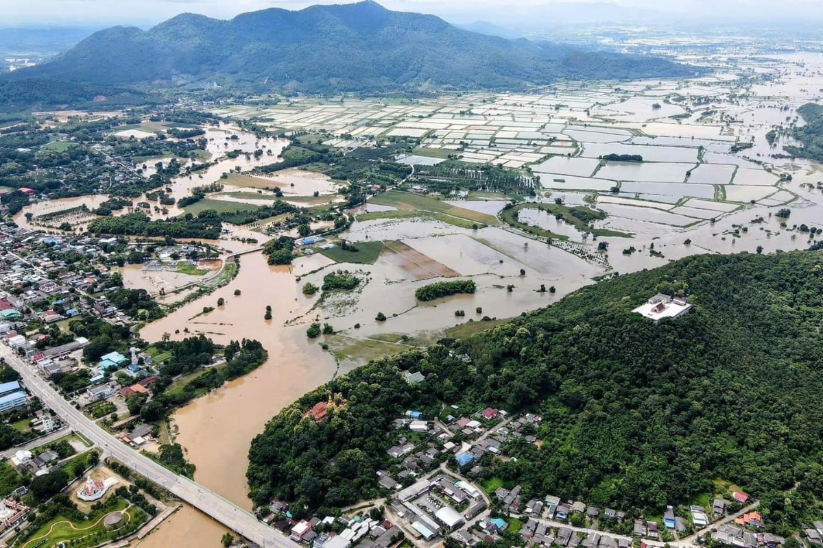 GISTDA เปิดภาพดาวเทียม พื้นที่น้ำท่วม 7 จังหวัดภาคเหนือ ทะลุ 4 แสนไร่