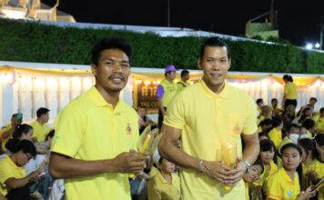 กวินทร์-วันเฉลิม ตัวแทนนักกีฬาไทยร่วมจุดเทียนชัยถวายพระพร